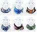 Delicol 6pcs Assorted Seamless Outdoor Sport Bandanna Headwrap Scarf Wrap(7 Color Choices) (Style 1)