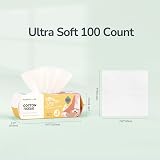 POMPOM LIFE Disposable Face Towels 100 Count 7.9 x 7.9 inches Cotton view 7