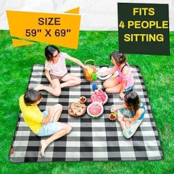 PortableAnd Picnic Blankets, 3 Layer Soft Fleece