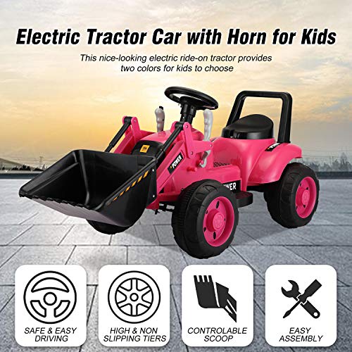 TOBBI Kids Ride On Excavator for Kids,Power Wheel Pedal Tractor with