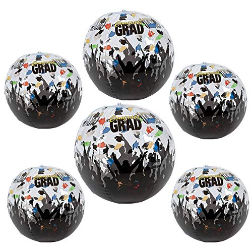 image for Kicko Inflatable Beach Balls - Set of 6 - Cool Graduation Celebration 