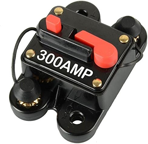 ULWAuto DC 12-24V 300A in-Line 4, 6 & 8 Gauge Circuit Breaker Fuse for Auto Car Stereo/Audio Protection (300 AMP)