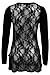 My1stWish Womens 78S Floral Lace Back Ladies Long Boyfriend Summer Cardigan Size 4/6 Black