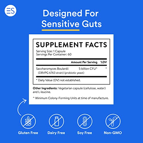 Essential Stacks Saccharomyces Boulardii Probiotics (NonGMO & Gluten