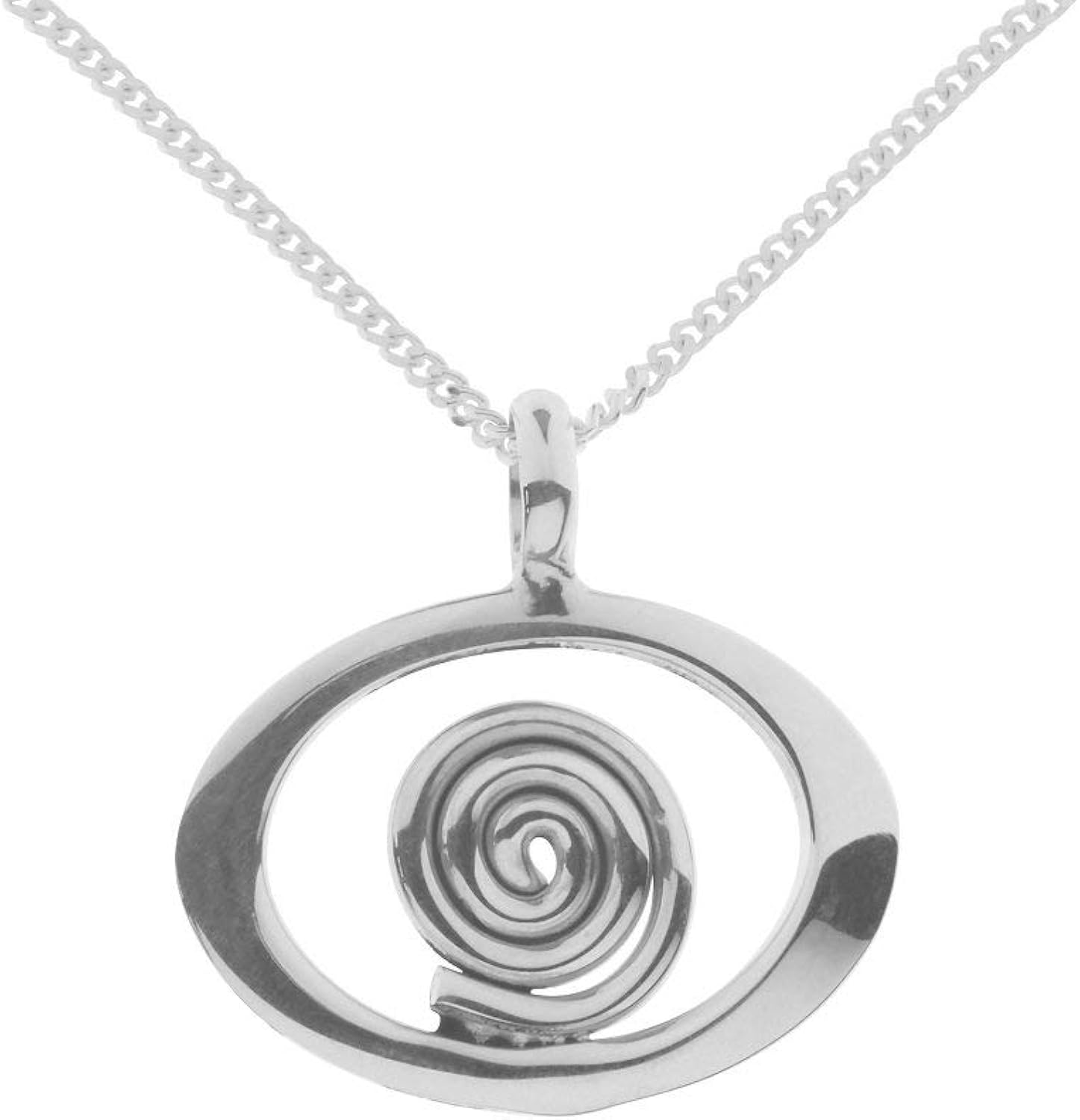 Tianguis Jackson 925 sterling Silver Oval and Spiral Necklace chain