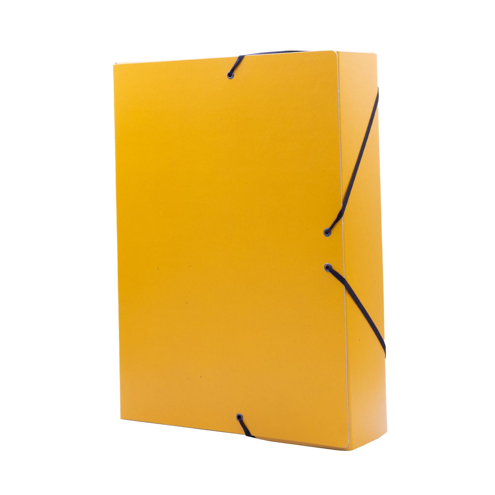 Raylu Paper A4 Matte Project Folder with 7 cm Spine, Sturdy Cardboard Folder and Elastic Closure for School or Office Projects, File Cabinet Size 34 x 24 cm (Yellow)