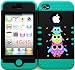 Bumper Case for Apple iphone 4 4G 4S Three Cute Owls hard plastic snap on over Teal Silicone Gel