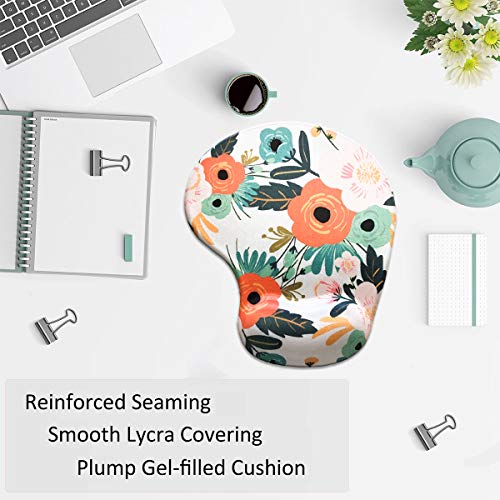Dooke Ergonomic Mouse Pad with Wrist Support, Cute Mouse Pads with Non-Slip Rubber Base for Home Office Working Studying Easy Typing & Pain Relief Floral - Thumbnail 6