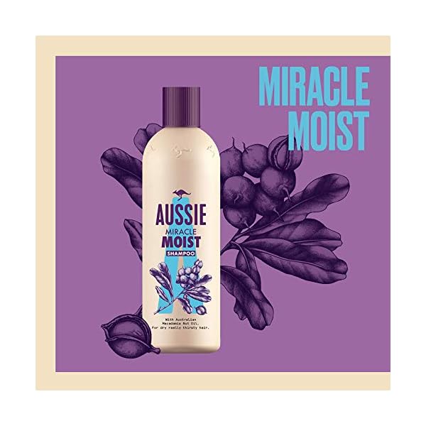 Aussie Miracle Moist Shampoo 300 ml - Pack of 6, Cruelty free