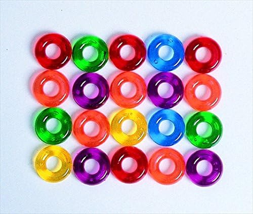 Chenile Kraft 085804 Plastic Ring Stringing Bead44; 0.63 In. - Multiple Transparent Color44; Pack Of 250