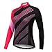 Women’s Cycling Jersey Long Sleeve Bike Jacket Biking Shirt Bicycle Clothing Breathable Black Pink Size Lthumb 1