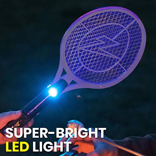 Zap It Bug Zapper Rechargeable Bug Zapper Racket, Electric Fly Swatter