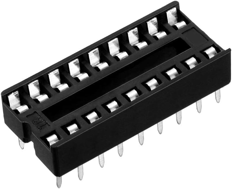 sourcing map 25pcs DIP IC Socket 18 Pin 2.54mm Pitch Dual Row Solder Adaptor