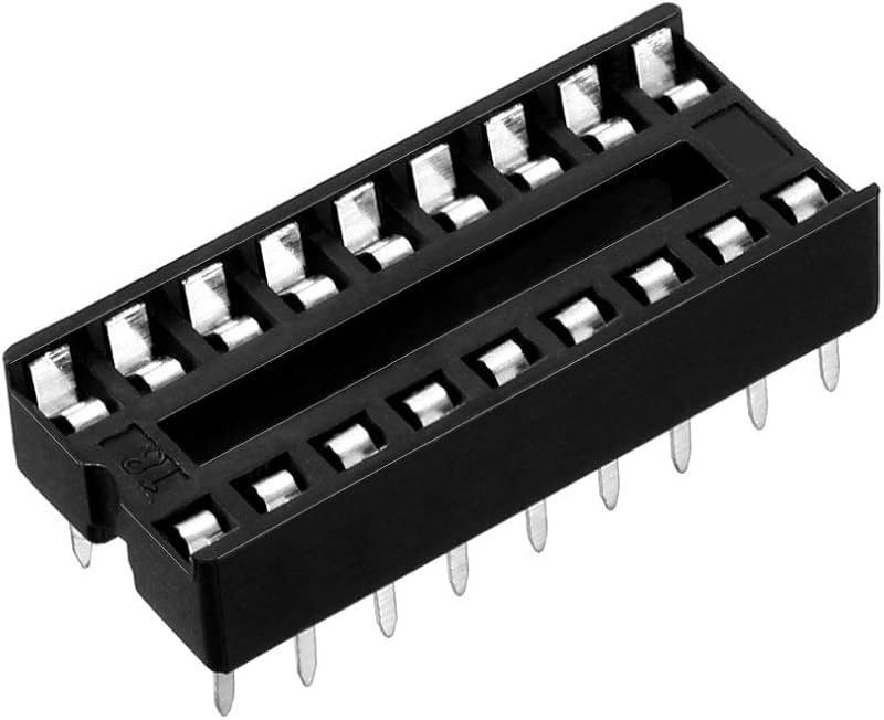 sourcing map 25pcs DIP IC Socket 18 Pin 2.54mm Pitch Dual Row Solder Adaptor