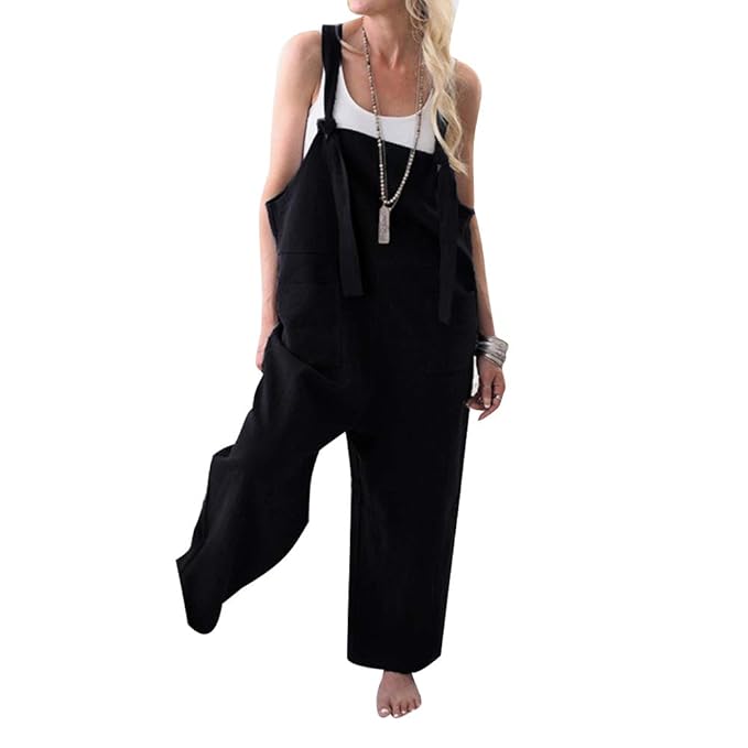 fashion casual loose solid color jumpsuits