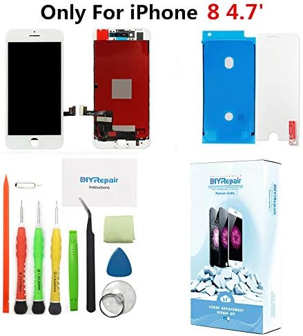 Premium Screen Replacement For iPhone 8G (4.7 inch) - 3D Touch LCD Complete Repair -LCD Touch Digitizer Display Glass With Waterproof Adhesive, Tempered Glass,Tools,Instruction(White)