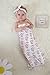 Quest Sweet Baby Wrap Swaddle Blankets,Baby Swaddle Blankets,Baby Receiving Blankets and Headband Set for Boys and Girls