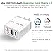 Wall Charger 2 Ports (QC 3.0 + 2 USB) and Tablet Qualcomm Quick Charging Portable Wall Charger Plug Power Adapter Smart Ports for Most Devices