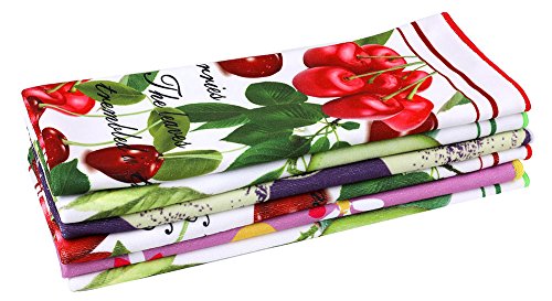 Winthome Set-6 Ultra-Absorbent Printed Microfiber Tea Towel Kitchen Towel - Thumbnail 4