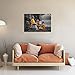 sechars - Modern Canvas Art Wall Decor Novices Monk Vipassana Meditation at Front of Buddha Wall Art Painting Giclee Print Stretched and Framed Ready to Hang Home Salon Zen Yoga Room Decoration