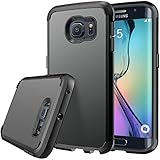 Galaxy S6 Edge case, S6 Edge case, E LV (SHOCK PROOF DEFENDER) Slim Case Cover - Ultimate protection for Samsung Galaxy S6 Edge [BLACK / BLACK]