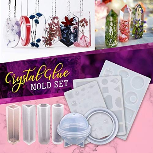 83 Pcs Set Resin Jewelry Molds - DIY Crystal Glue Jewelry Mold - Silicone Resin Moulds for Jewellery Making with Storage Bag - Resin Casting Molds for Pendant, Earring, Diamond Molds Craft (White)