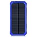 Solar Charger, Solar Power Bank 15000mAh Dual USB External Battery Charger Backup Battery Pack with 6LED Flashlight Solar Panel Charger for Bluetooth iPhone HTC Nexus Camera Tablet-Blue