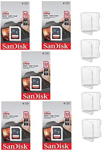 SanDisk Ultra 32GB SD SDHC UHS-I 48MB/s Class 10 SDSDUNB-032G (5 Pack)