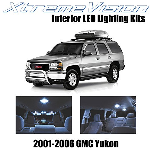 Click Here to See More Images XtremeVision GMC Yukon 2001 - 2006 (18 Pieces) Cool White Premium Interior LED Kit Package + Installation Tool