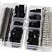 Deliy 425 Pcs 40 Pin 2.54mm Pitch Single Row Pin Headers Dupont Connector Housing Female Dupont Male/Female Pin Connector Kit