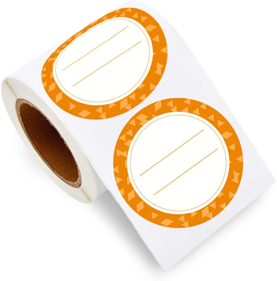 200 per roll Canning Labels, 2inch Food Storage Stickers for Mason Jars and More, Removable Freezer Round Paper Label Easy Clean Leaves No Residue, Refrigerator Adhesive Stickers Label (Neon Orange) : Office Products