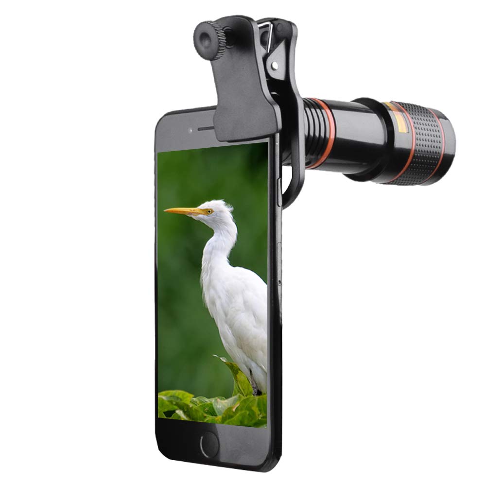 Phone Telephoto Lens Kit 12X, JolyJoy Mobile Camera Monocular Telescope With UPGRADED Premium Clamp, Mount For iPhone/Samsung & Other Smart Phones, Add Fun To Photography Landscape Birding View