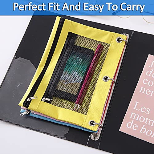 KINGTLE Pencil Pouch for 3 Ring Binder, Binder Zipper Pouch, Pencil