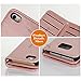 BENTOBEN iPhone SE Case, iPhone 5S Case, iPhone 5 Wallet Case, Wallet PU Leather Protective Magnetic Folio Flip Cover Credit Card Slots Cash Holder Wristlet Case for iPhone 5 5S SE, Rose Gold