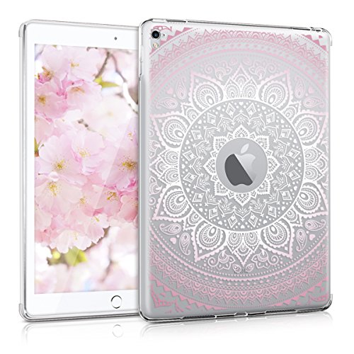 kwmobile TPU silicone case (Smart Cover compatible) for Apple iPad Pro 9,7" in Design Indian sun - clear protective cover in light pink white transparent
