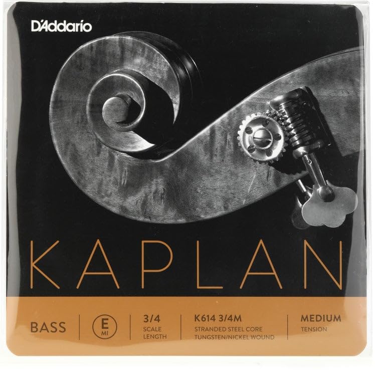 D'Addario Kaplan Bass String - Single E String - K614 3/4M - For Upright Bass, Double Bass - 3/4 Scale, Medium Tension
