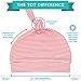 Tot Spot Baby Newborn Baby Hat/Beanie/Cap with Knot for Boys Girls 0-6 Months 100% Pure Organic Cotton GOTS Certified for Autumn Winter Summer ((Pack 2) Blush Pink, White)