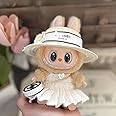 Doll Clothes 17cm, 3-Piece Luxury Chic Outfit with Velvet Hat & Bag, Cute Clothes for Dress & Luxury Dress (No Doll Included) (Style Bundle) (Style A)