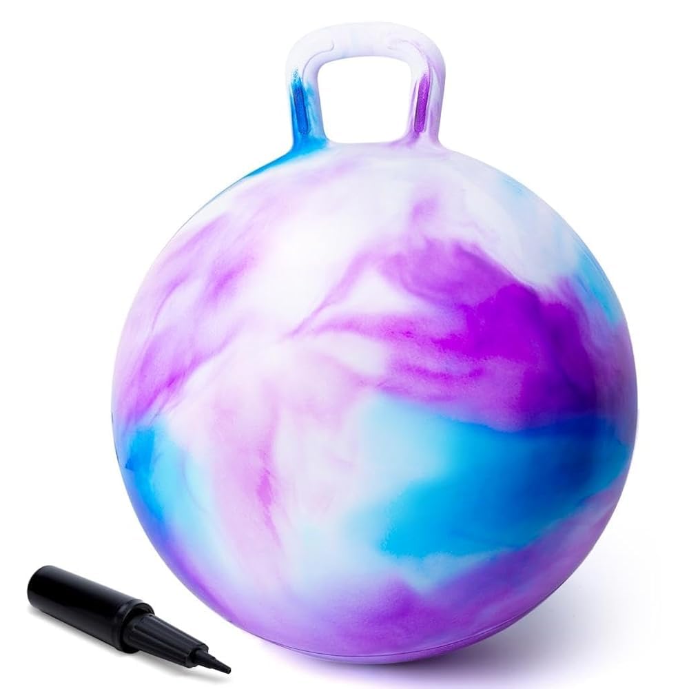 U&C Planet Hüpfball 45 cm für Kinder von 3 bis 6 Jahren mit Pumpe