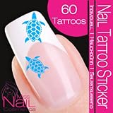 Nailart NAIL TATTOO STICKER - turtle / tortoise - turquoise