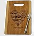 Mothers Gift Heart Love Mom ( Bamboo Personalized, Medium 9.5x13 ) Serving Cutting Board for Mothers Day Birthday or Christmas