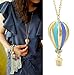 Doinshop New Fashion Colorful Jewelry Aureate Drip Hot Air Balloon Pendant Long Necklace