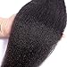 Brazilian Kinky Straight Human Hair Bundles With Closure, 8A Unprocessed Virgin Yaki Hair 3 Bundles With Closure Free Part, Natural Color (16 18 20 + 14)