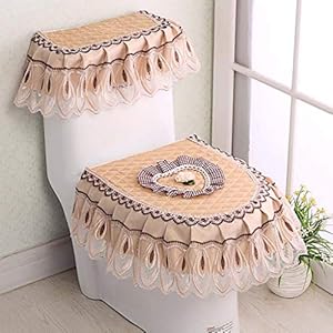 Yuzhijie Love toilet cover stof cover doek driedelige wc-bril stofdicht toilet cover, C