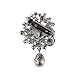 fani Rhinestone Covered Brooch Pin Black Clothes Scarves Shawl Clip for Women Ladies