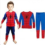 Boys Pajamas Sets Children Christmas Pants 100% Cotton Spider-Man Long Kids Snug Fit Pjs Winter Toddler Sleepwear (Red, 5T)