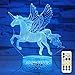 ZOKEA Unicorn Gifts, Unicorn Toys for Girls 7 Colors Changing 3D Night Light Set (4 Patterns) with Remote Control & Smart Touch & Timer, Xmas Gifts for Girls Age 2 3 4 5 6 7+ Year Old Girl Gifts