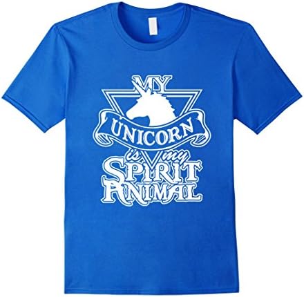 Mens My Unicorn Is My Spirit Animal Unicorn T-Shirt Small Royal Blue