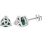 MEDWISE 925 Sterling Silver Birthstone Stud Earrings for Women Birthday Jewelry Gifts for Daughter Mother Women Valentines Day Gifts for Her