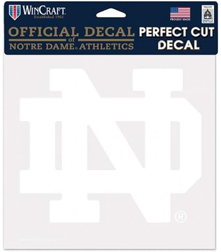 WinCraft Notre Dame Fighting Irish Decal - 4x4 Inch White Logo Outdoor Vinyl Sticker